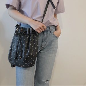 Vintage Genuine Leather Bucket Bag